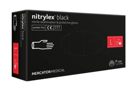  Mercator Nitrylex Black Rękawiczki jednorazowe nitrylowe L 100 szt. Czarne