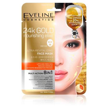 Eveline 24 Gold Intensywnie rewitalizująca Maska ze złotem na tkaninie